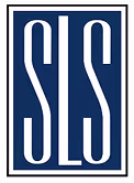 Logo featuring the letters "SLS" in a stylized font with a blue background and white border.